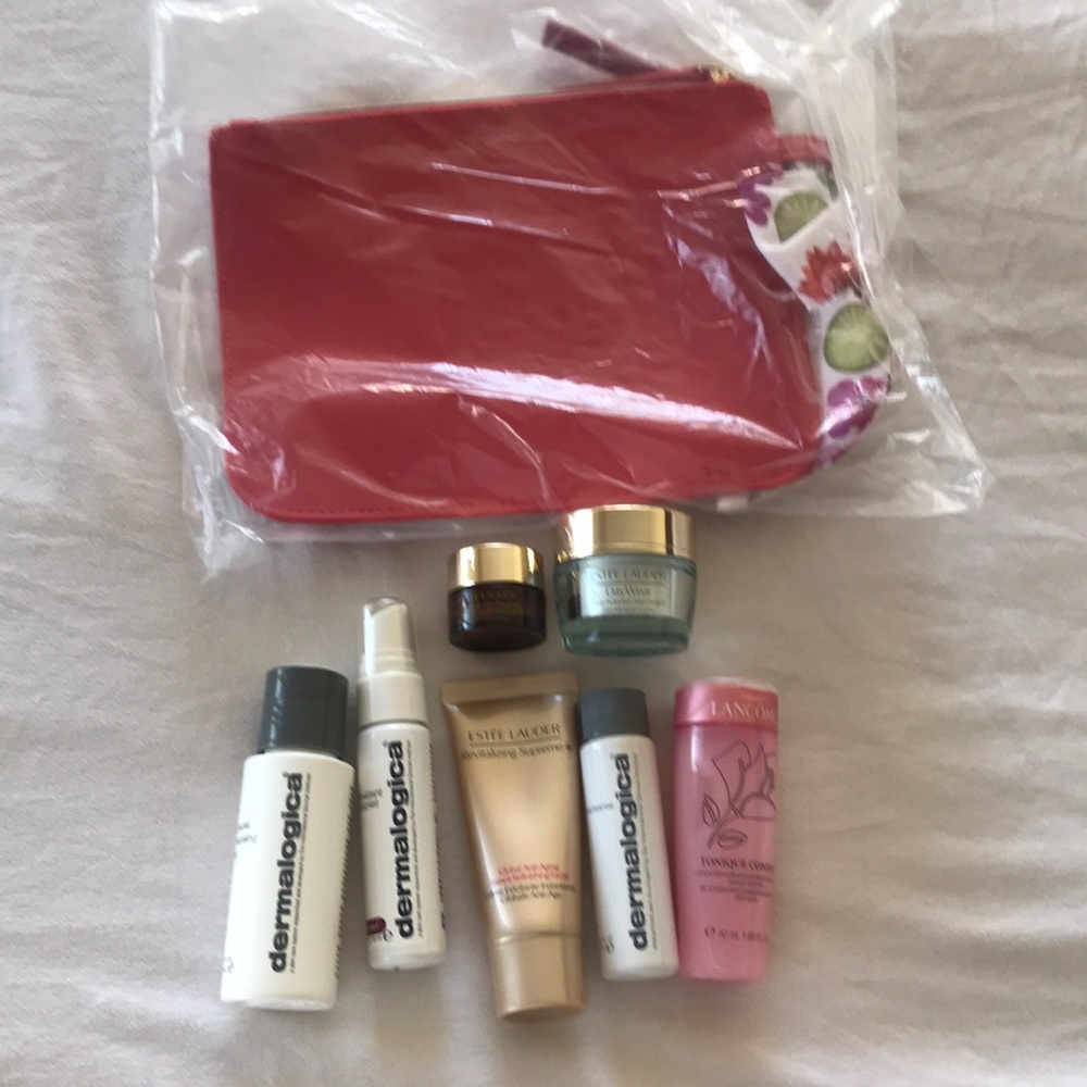 Makeup bag with goodies